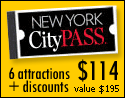New York CityPass booklet. 6 attractions one price + discounts. Valid for 9 days. Buy here!