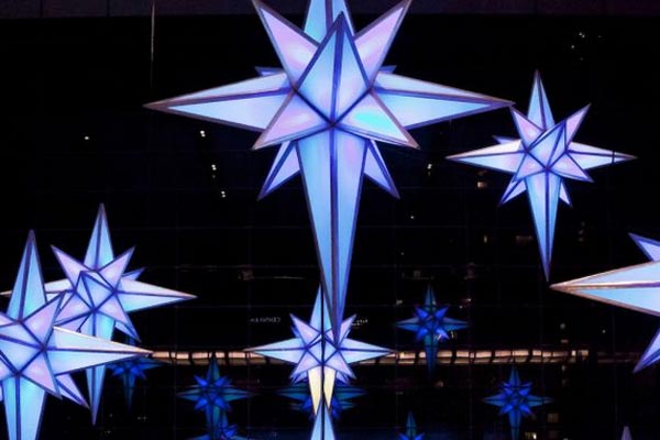 Time Warner Center julbelysning