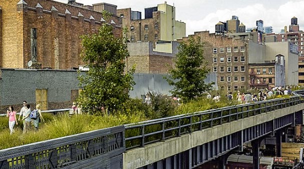 High Line gångbana i New York, web kamera