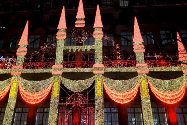Saks ljusshow i New York