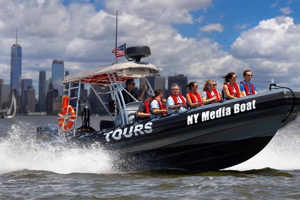 Speedboat-tur i hamnen New York biljett