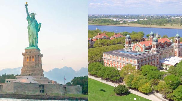 Frihetsgudinnan och Ellis Island